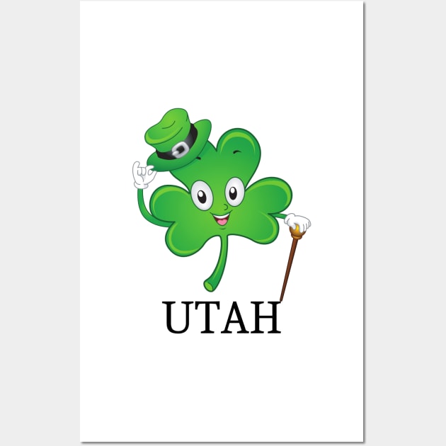 St Patrick&#39;s  Irish Shamrock Utah, Irish Gift for Wife Wall Art by yassinebd